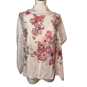 Antoine Silk Floral Square Scarf 31" Romantic Old Money